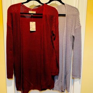Long Knit Cardigan Sweaters. NWT Set of 2